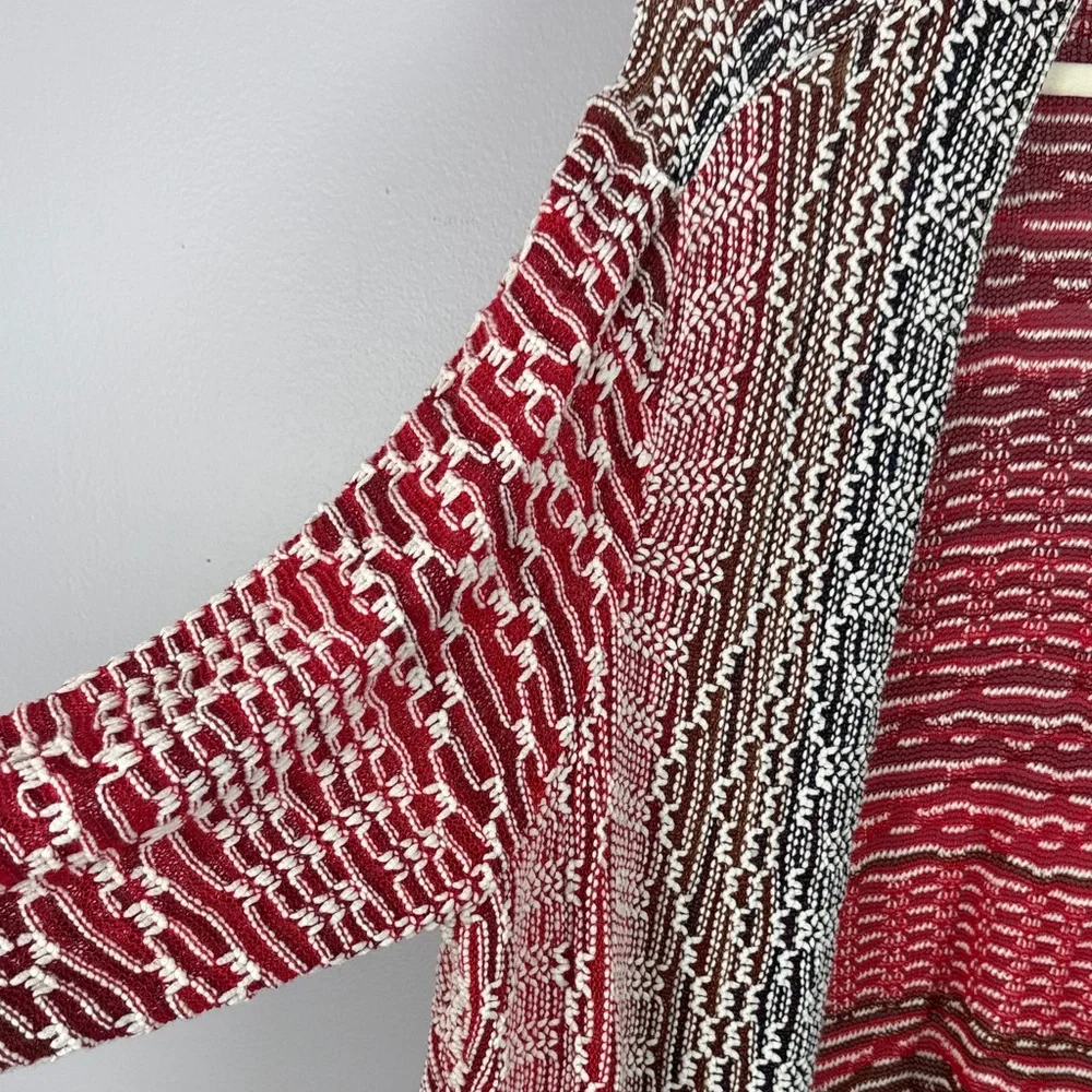 NIC+ZOE Linen Blend Multi-Color Open Front Knit Cardigan Sweater - Plus Size 3X - Picture 4 of 10